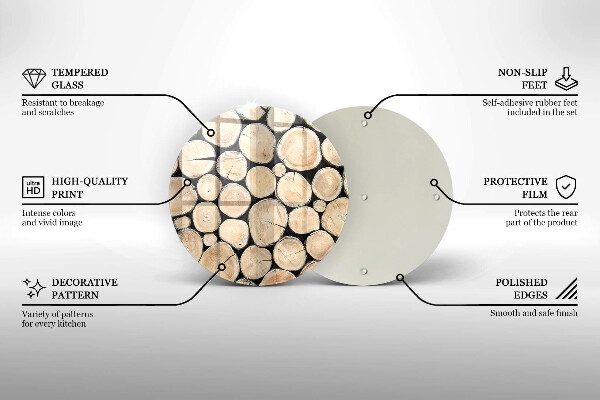 Protection plaque induction Troncs d'arbres en bois