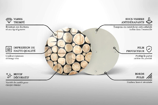 Protection plaque induction Troncs d'arbres en bois
