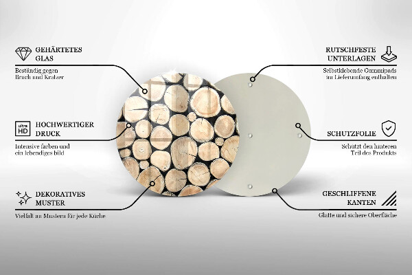 Protection plaque induction Troncs d'arbres en bois