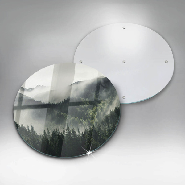 Protection plaque induction Paysage de forêt et de brouillard