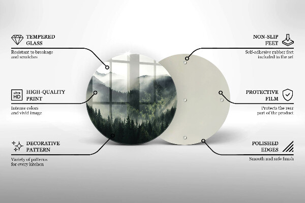 Protection plaque induction Paysage de forêt et de brouillard
