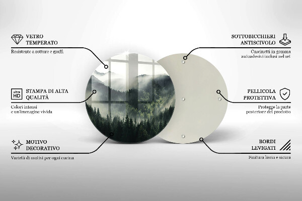 Protection plaque induction Paysage de forêt et de brouillard