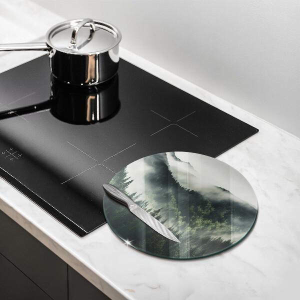 Protection plaque induction Paysage de forêt et de brouillard