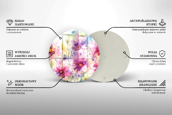 Protection plaque induction Fleurs peintes