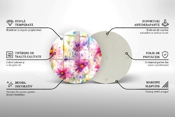 Protection plaque induction Fleurs peintes