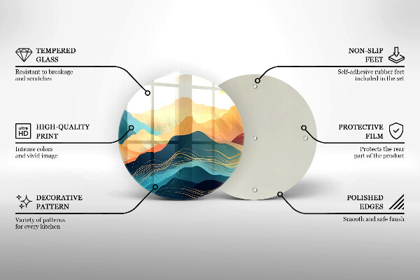 Protection plaque induction Paysage de montagne abstrait