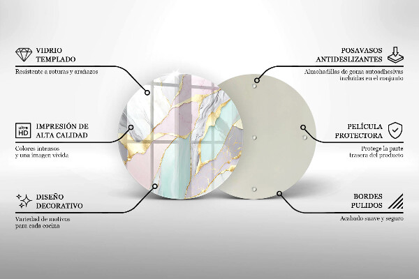 Protection plaque induction Marbre pastel