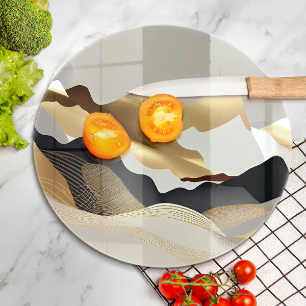 Protection plaque induction Montagnes dorées abstraites