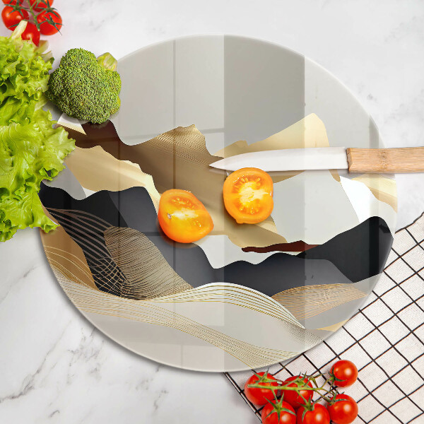 Protection plaque induction Montagnes dorées abstraites