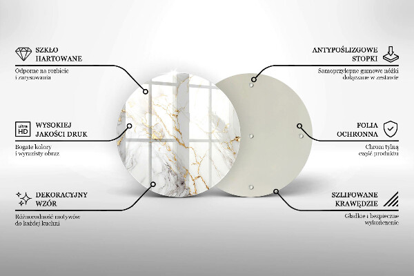 Protection plaque induction Marbre clair avec de l'or