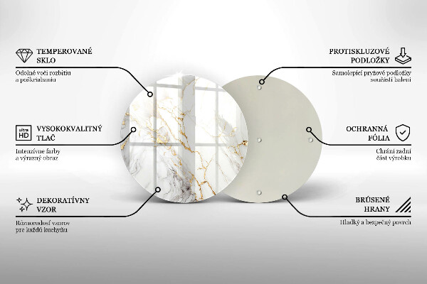 Protection plaque induction Marbre clair avec de l'or