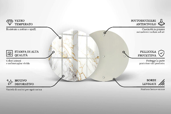 Protection plaque induction Marbre clair avec de l'or