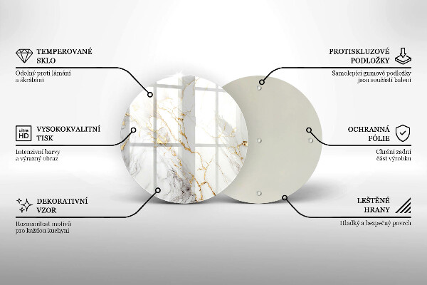 Protection plaque induction Marbre clair avec de l'or