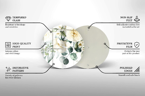 Protection plaque induction Fleurs aquarelles