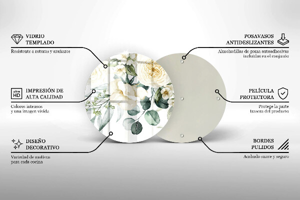 Protection plaque induction Fleurs aquarelles