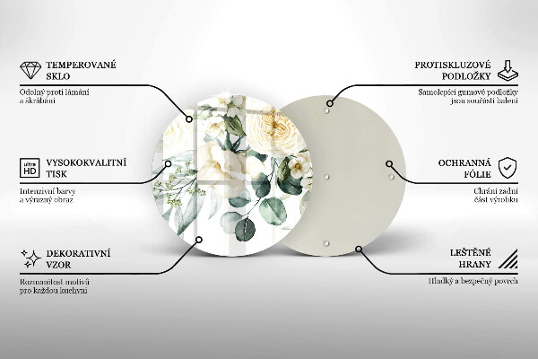 Protection plaque induction Fleurs aquarelles