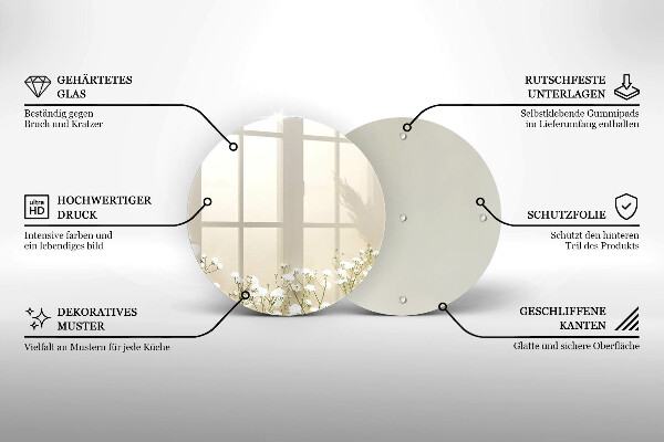 Protection plaque induction Fleurs de bohème en plâtre