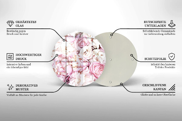 Protection plaque induction Bouquet de pivoines