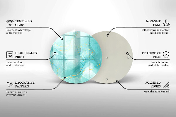 Protection plaque induction Abstraction bleue et dorée