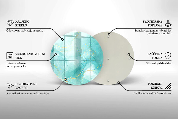 Protection plaque induction Abstraction bleue et dorée