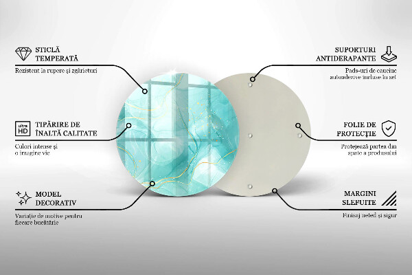 Protection plaque induction Abstraction bleue et dorée