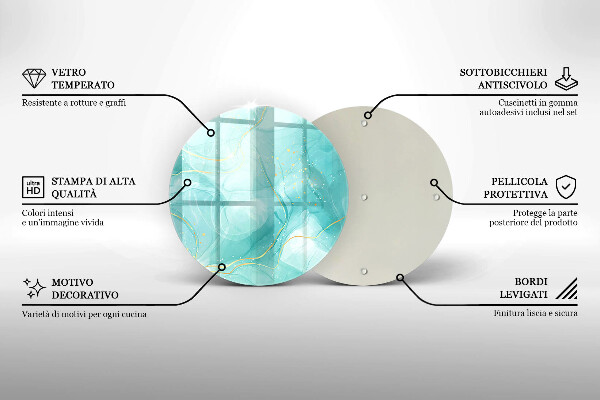 Protection plaque induction Abstraction bleue et dorée