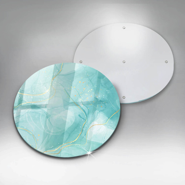 Protection plaque induction Abstraction bleue et dorée