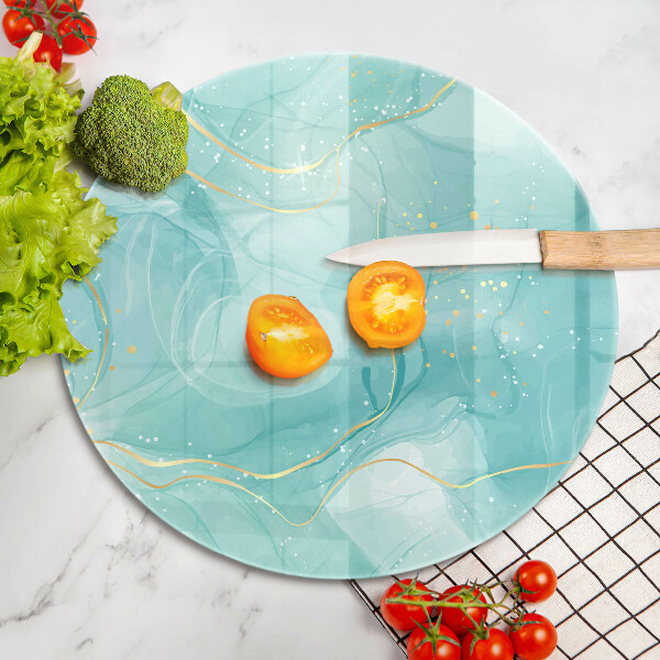 Protection plaque induction Abstraction bleue et dorée