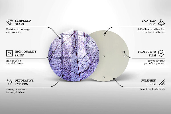 Protection plaque induction Feuilles veinées