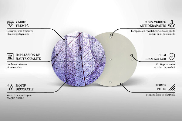 Protection plaque induction Feuilles veinées