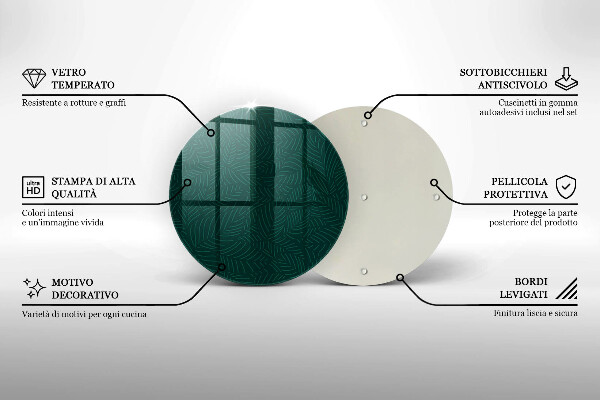 Protection plaque induction Feuilles minimalistes