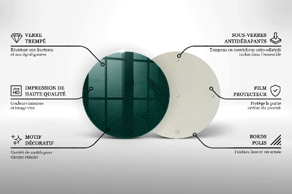 Protection plaque induction Feuilles minimalistes