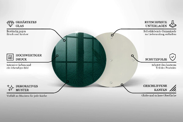 Protection plaque induction Feuilles minimalistes