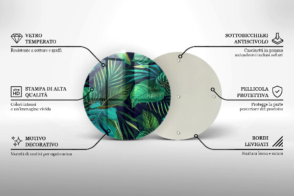 Protection plaque induction Illustration de feuilles de jungle