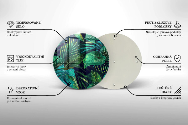 Protection plaque induction Illustration de feuilles de jungle