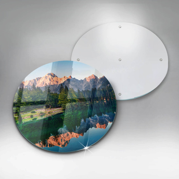 Protection plaque induction Forêt et lac de montagne