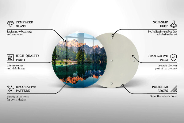 Protection plaque induction Forêt et lac de montagne