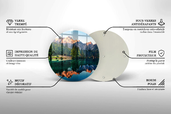 Protection plaque induction Forêt et lac de montagne