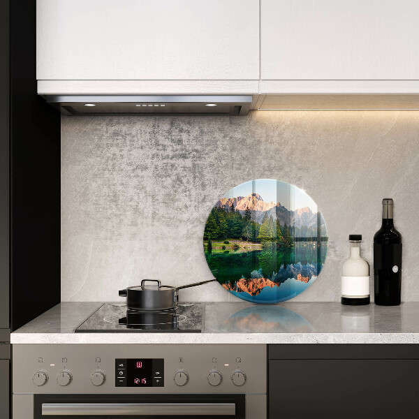 Protection plaque induction Forêt et lac de montagne