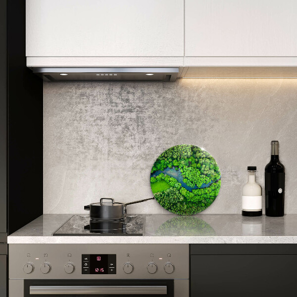 Protection plaque induction Forêt et rivière vues à vol d’oiseau