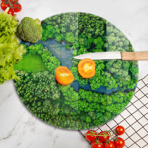 Protection plaque induction Forêt et rivière vues à vol d’oiseau