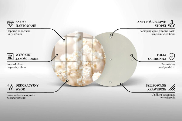 Protection plaque induction Fleurs blanches délicates