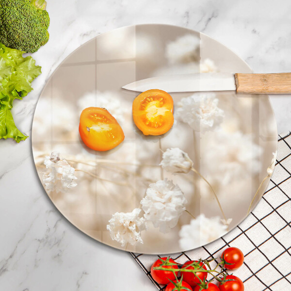 Protection plaque induction Fleurs blanches délicates