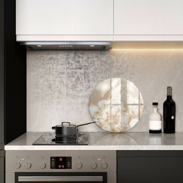 Protection plaque induction Fleurs blanches délicates