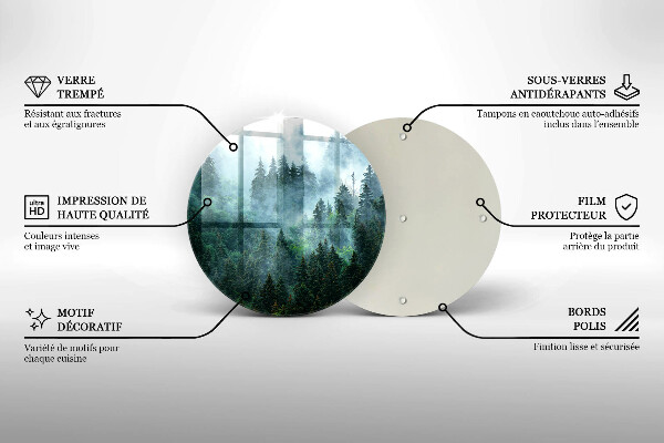 Protection plaque induction Forêt dans le brouillard