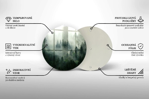 Protection plaque induction Paysage forestier brumeux