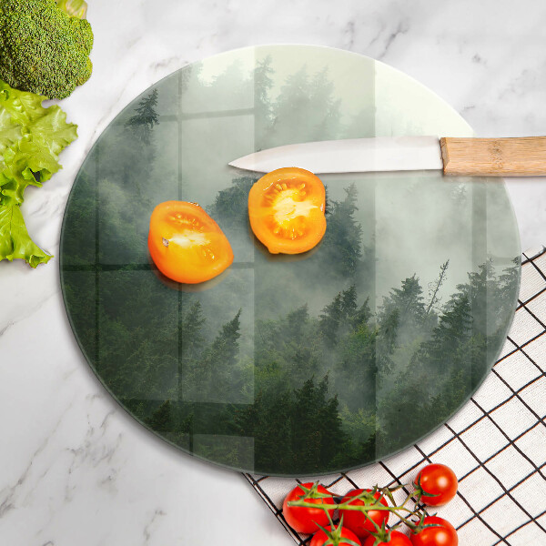 Protection plaque induction Paysage forestier brumeux