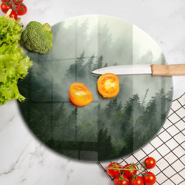 Protection plaque induction Paysage forestier brumeux