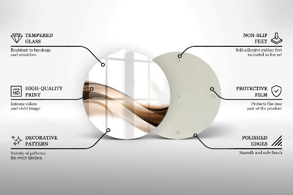 Protection plaque induction Lignes brunes abstraites