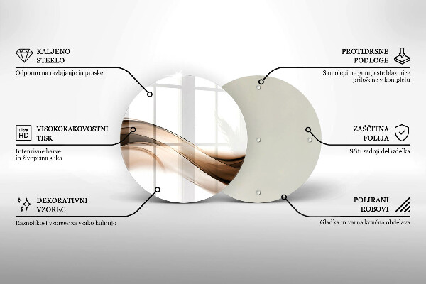 Protection plaque induction Lignes brunes abstraites